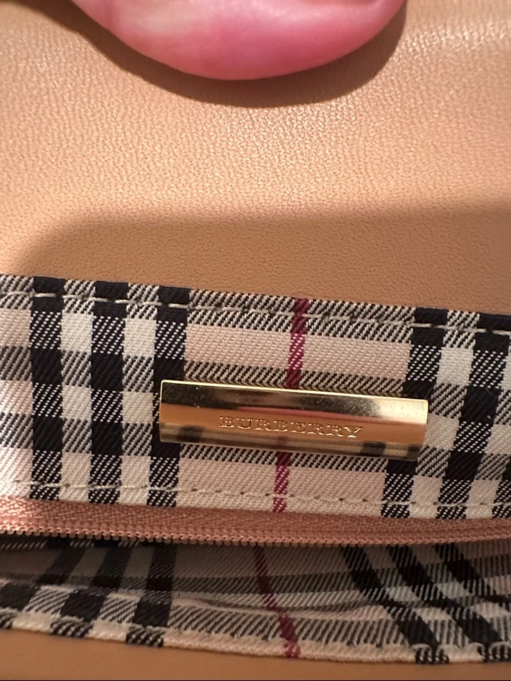 Authentic Burberry Tan Leather Tote Bag